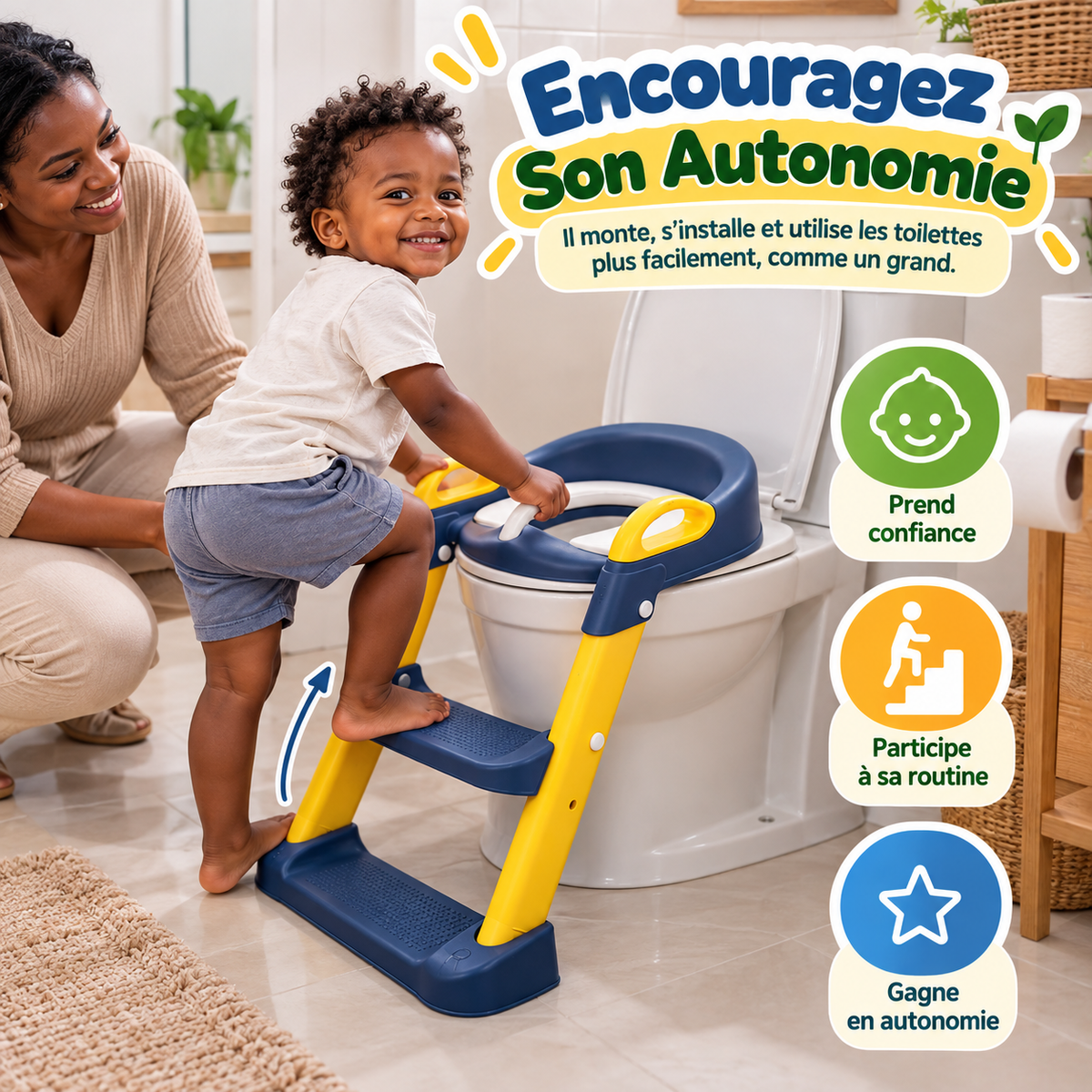 đœ RĂ©ducteur WC avec Ăchelle pour Enfant | COMME LES GRANDS, MAIS Ă SA TAILLE ! đ