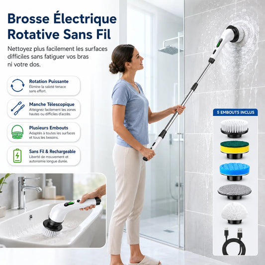TurboScrub™ Brosse Électrique Rotative | Nettoyez Plus, Frottez Moins