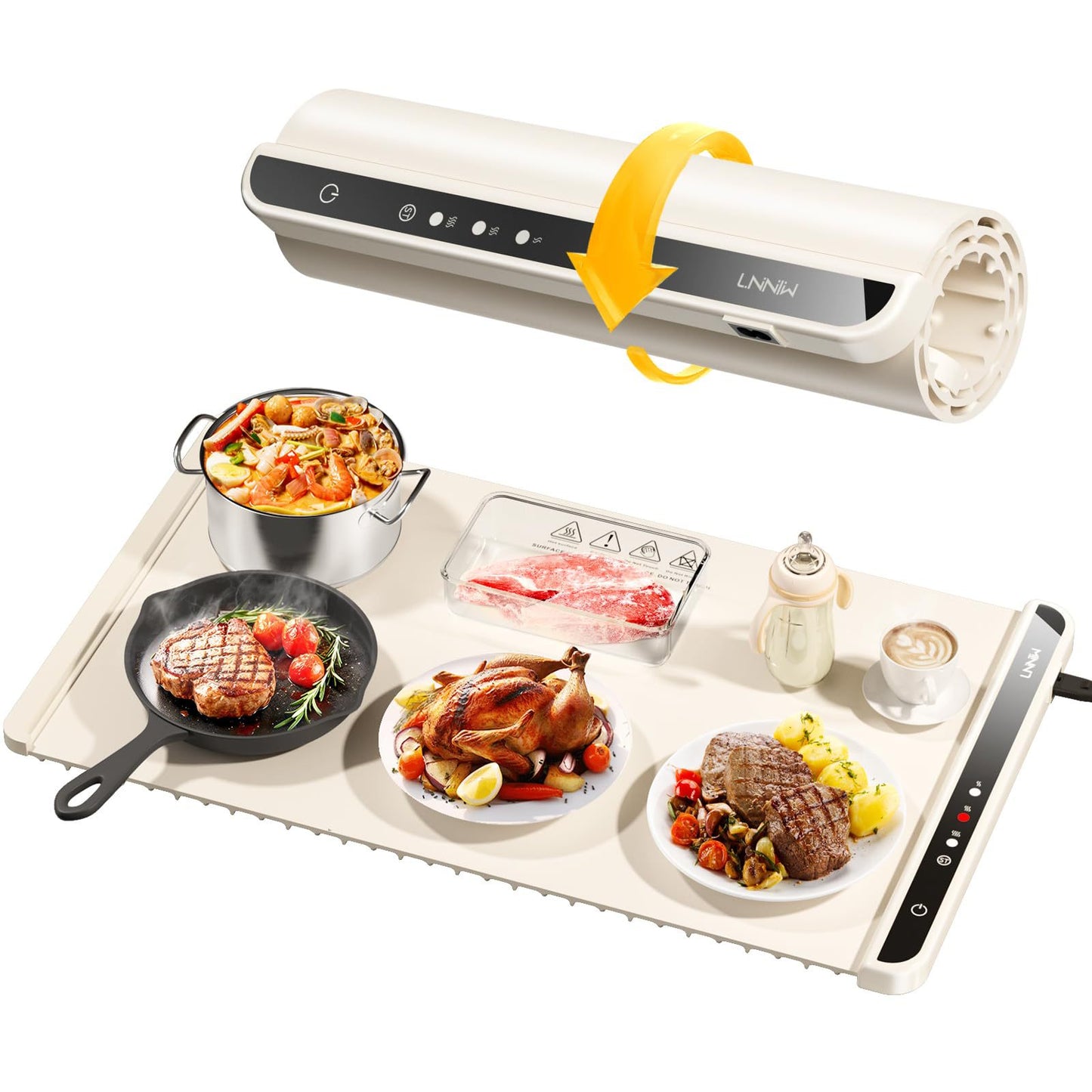 Laudlife™ Tapis Chauffant Enroulable | Gardez Vos Plats Chauds Plus Longtemps