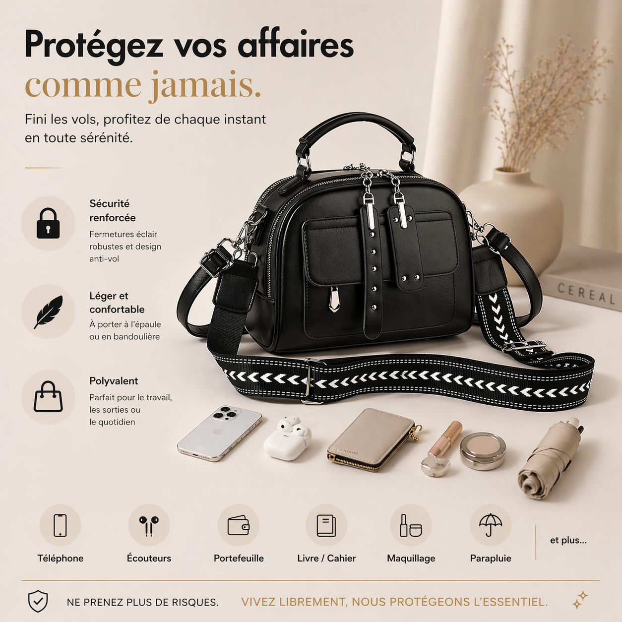 BellaCarry™ Sac à Bandoulière Polyvalent Femme – Style & Praticité