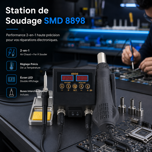 TechWeld™ Station de Soudage SMD – Performance 2-en-1 Haute Précision