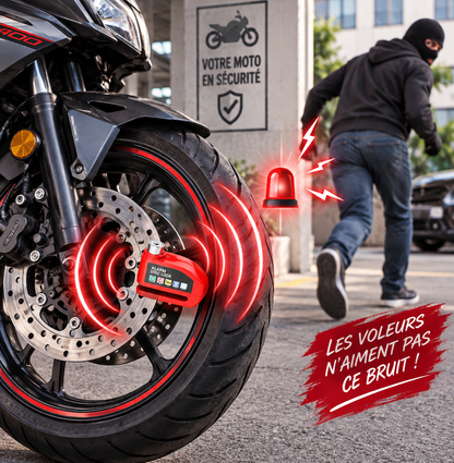 🔒 Antivol Bloque-Disque avec Alarme | Une protection simple pour votre moto au quotidien