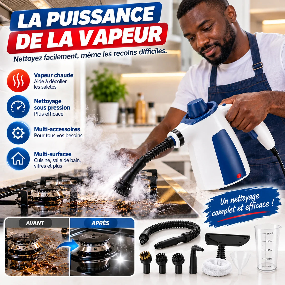💨✨ Nettoyeur Vapeur Haute Pression Multifonction | Nettoyez facilement, même les recoins difficiles
