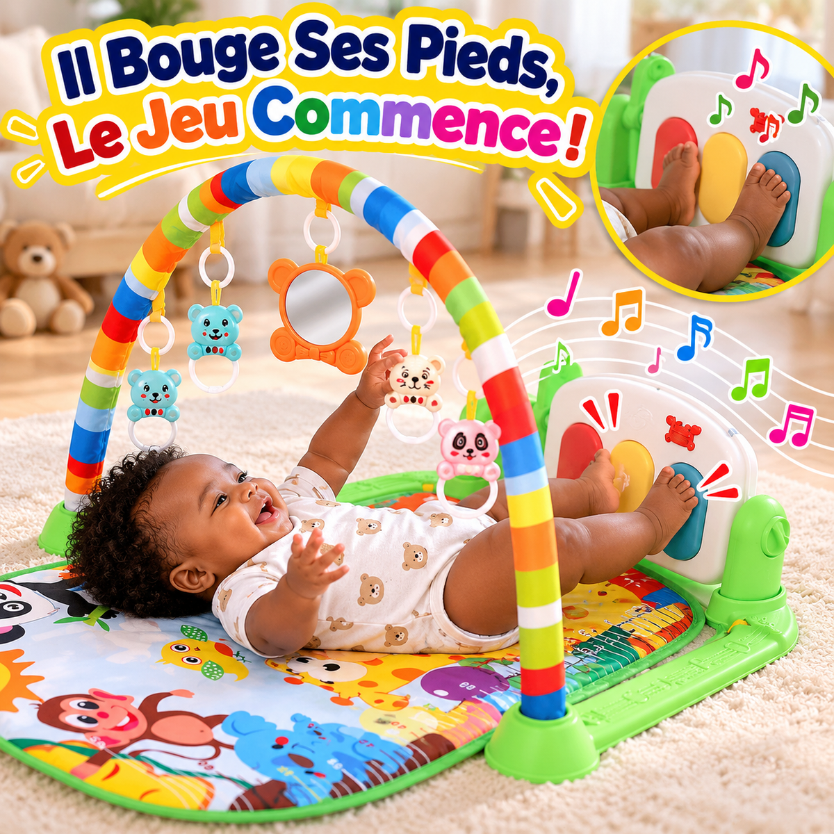 🌈 Tapis d’Éveil Multifonction pour Bébé | UN PETIT UNIVERS POUR JOUER, BOUGER & DÉCOUVRIR 👶🎵