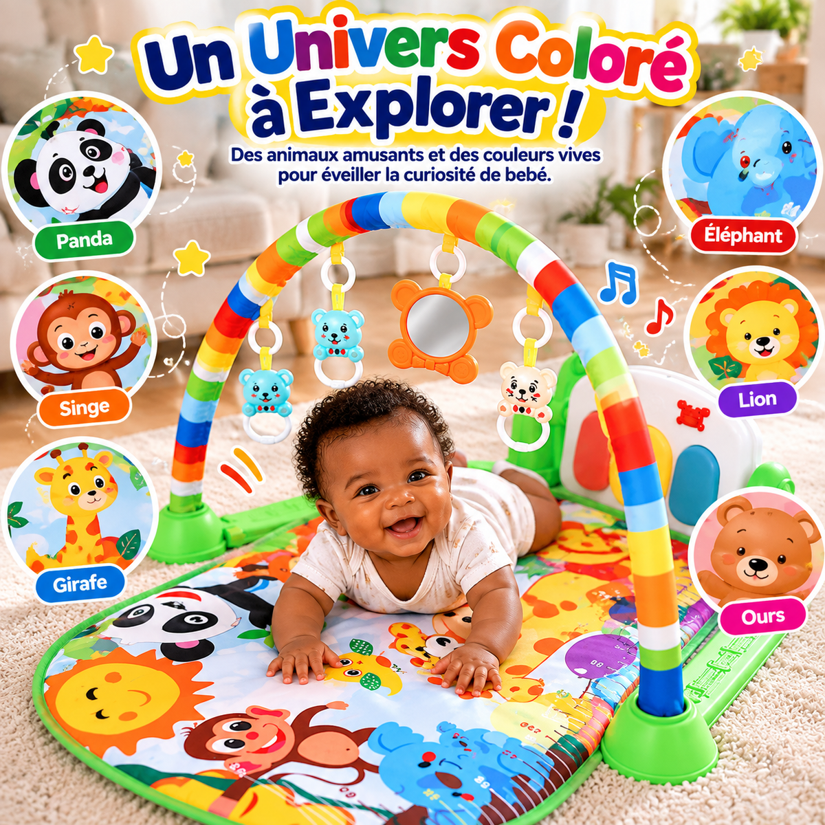 🌈 Tapis d’Éveil Multifonction pour Bébé | UN PETIT UNIVERS POUR JOUER, BOUGER & DÉCOUVRIR 👶🎵