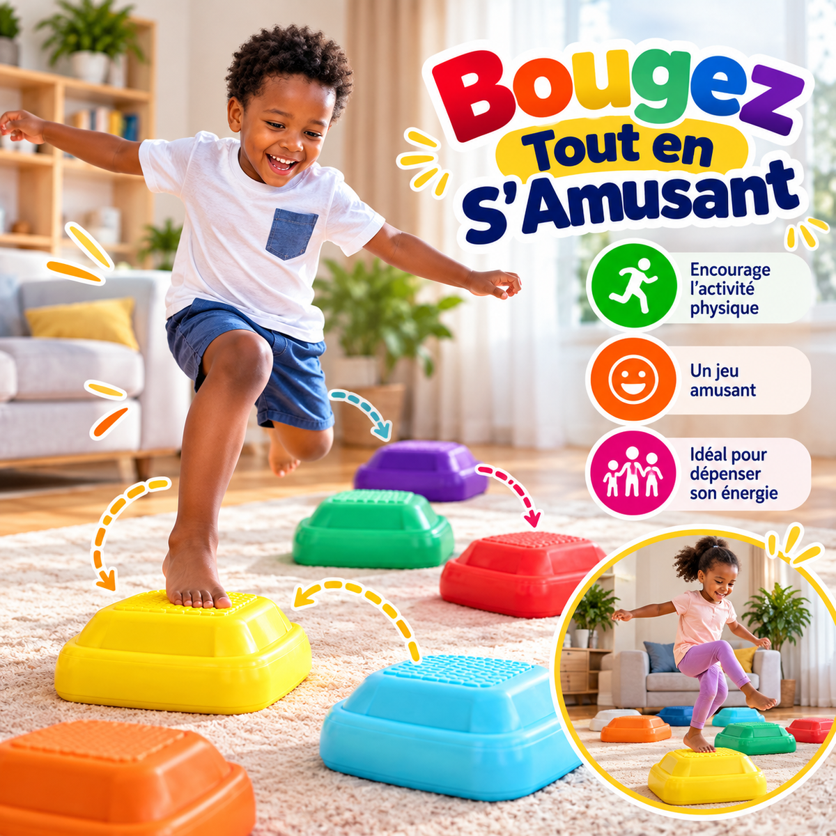🌈 Parcours d’Équilibre pour Enfants, 6 Pièces BOUGER, JOUER ET RELEVER DE NOUVEAUX DÉFIS ! 🤸