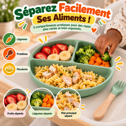 🍽️ Ensemble Repas Bébé en Silicone | SES PREMIERS REPAS EN TOUTE AUTONOMIE 👶