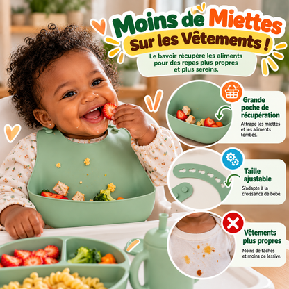 🍽️ Ensemble Repas Bébé en Silicone | SES PREMIERS REPAS EN TOUTE AUTONOMIE 👶