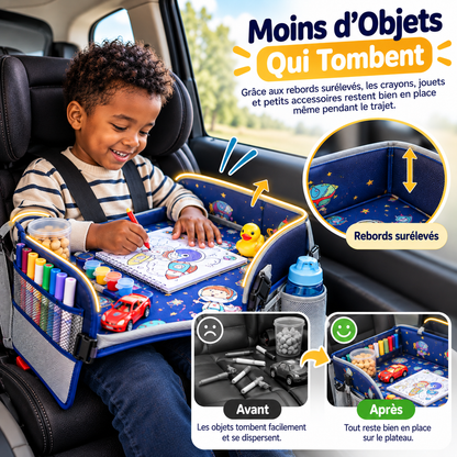 Plateau de Voyage Enfant Multifonction | Transformez Chaque Trajet en Moment de Plaisir 🚗✨
