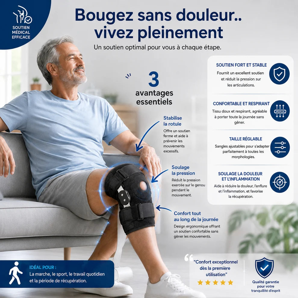 🦵 Bougez Librement avec un Maintien Optimal du Genou