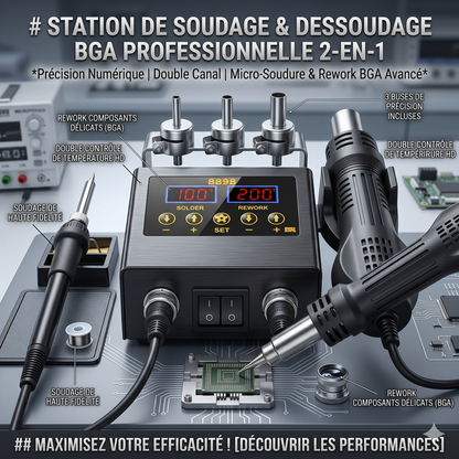 TechWeld™ Station de Soudage SMD – Performance 2-en-1 Haute Précision