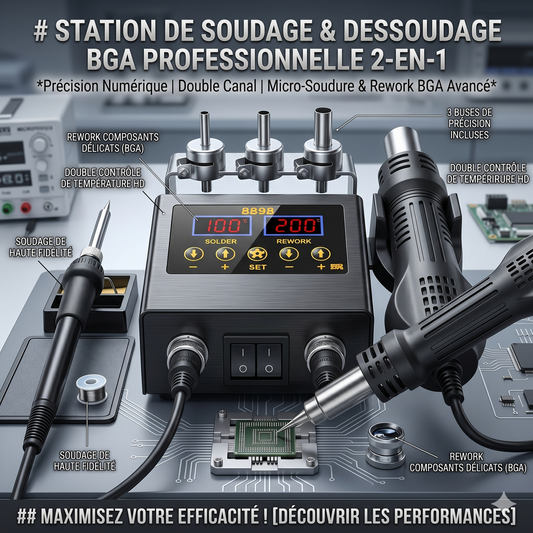 TechWeld™ Station de Soudage SMD – Performance 2-en-1 Haute Précision