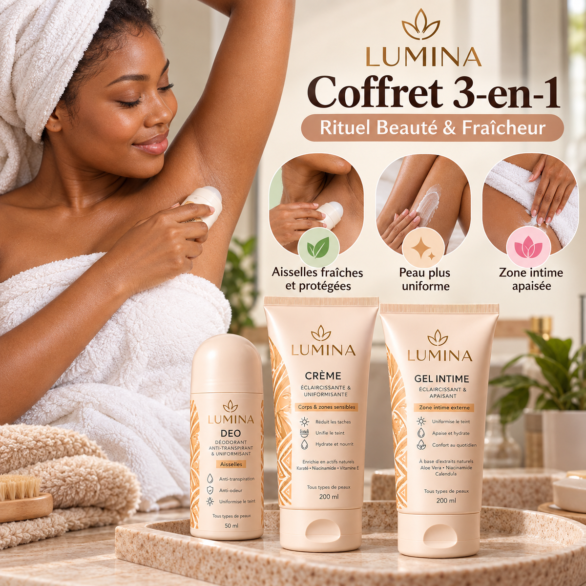 🌸 Coffret LUMINA 3-en-1 | Routine Féminine Complète