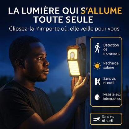 🔦 Lampe Solaire à Clip Anti-Coupure