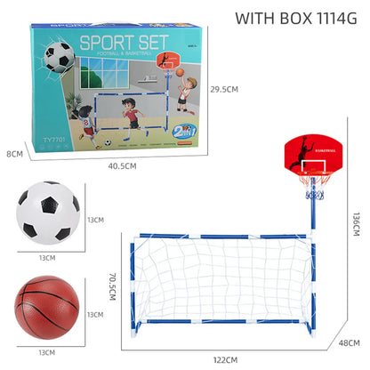 Set 2-en-1 Basketball et Football pour Enfants